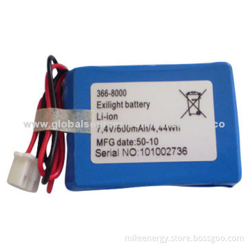 Lithium-ion Battery with 600mAh Capacity and 7.4V Voltage
